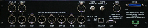 Model D-3 processor back panel